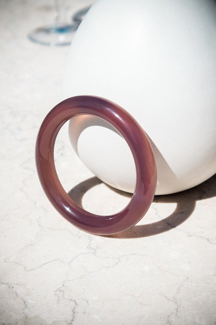 Purple Round Jade Bangle