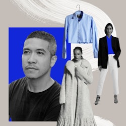  Thakoon Panichgul next to models who are wearing his designs