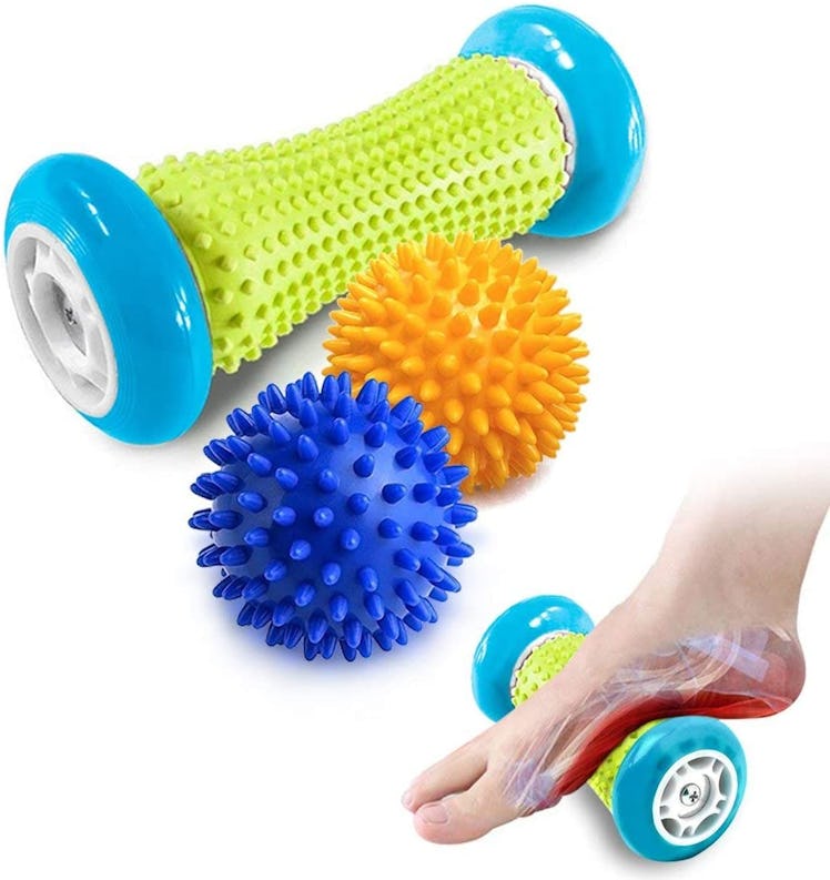 Pasnity Foot Massage Roller & Spiky Ball Set