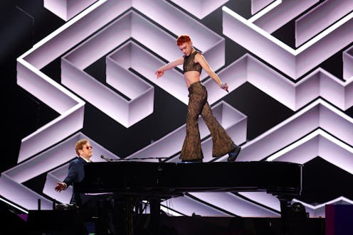 Olly Alexander & Elton John performing "It's A Sin" at the 2021 BRIT Awards.