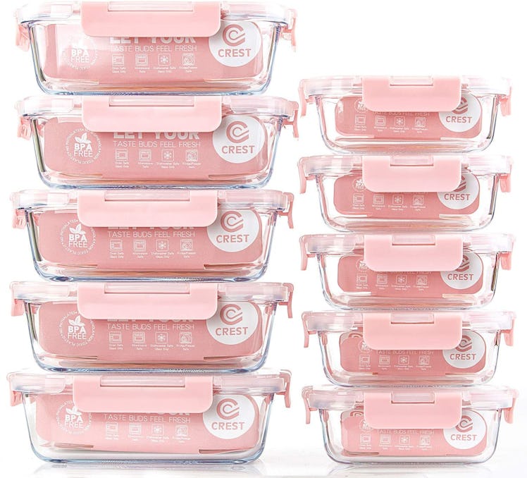 C Crest Glass Meal Prep Containers (Set of 10)