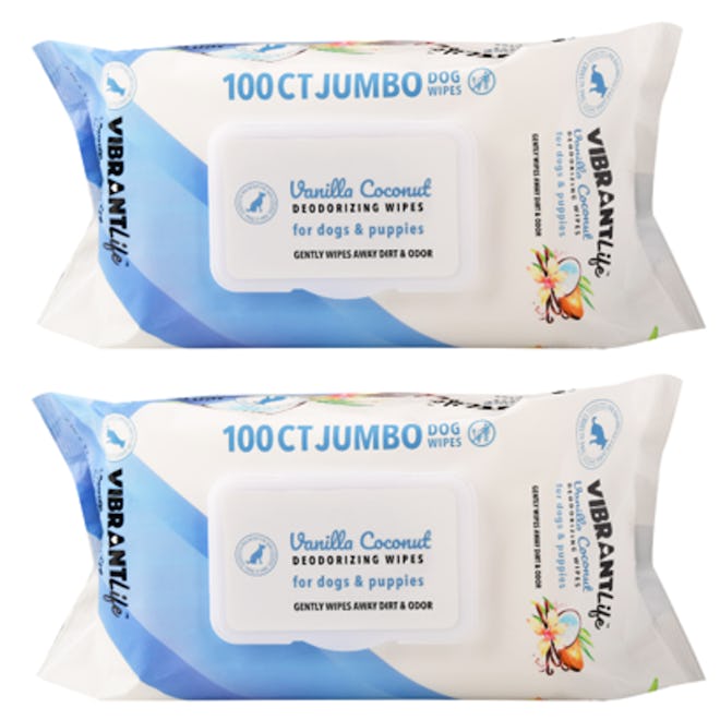 Vanilla Coconut Deodorizing Wipes for Dogs & Puppies