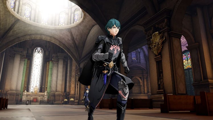 fire emblem three houses byleth in the monestary