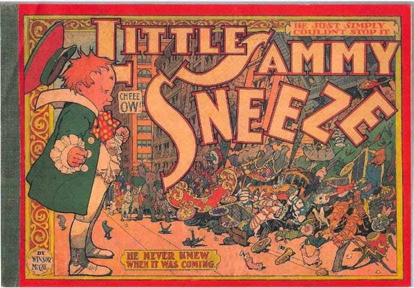 A little boy sneezing. Sneeze on a Monday, sneeze for danger is a nursery rhyme with a bizarre hidde...