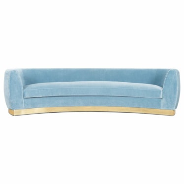 St. Germain Velvet Round Arm Curved Sofa