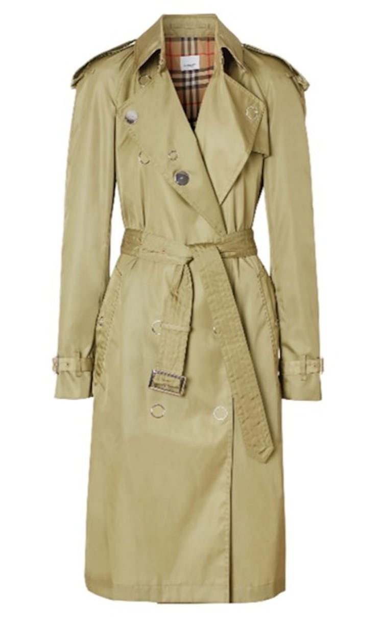 Rich Olive Oban Double Breasted Raincoat Coat