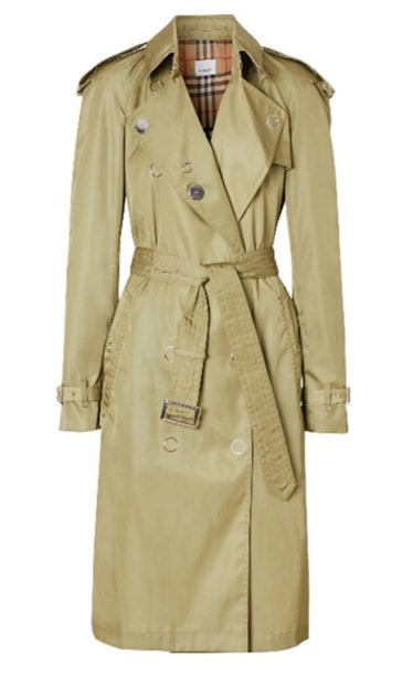 Rich Olive Oban Double Breasted Raincoat Coat