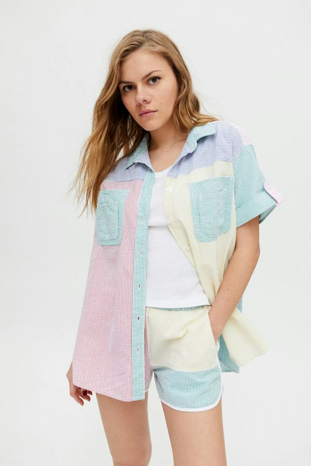 BDG Teagan Short Sleeve Button-Down Shirt