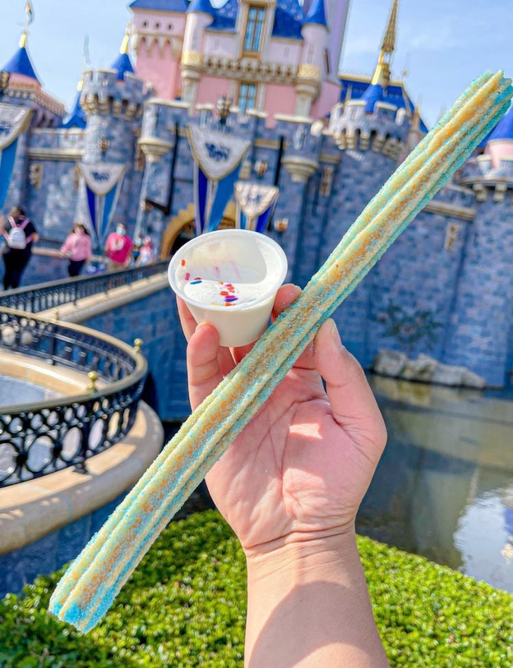 The Celebration Churro at Disneyland tastes like birthday cake.