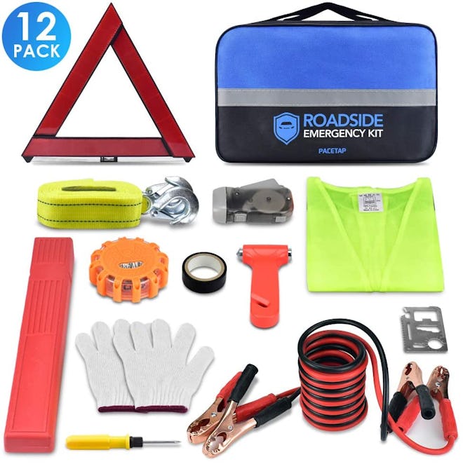 PACETAP Roadside Emergency Kit with LED Road Flare