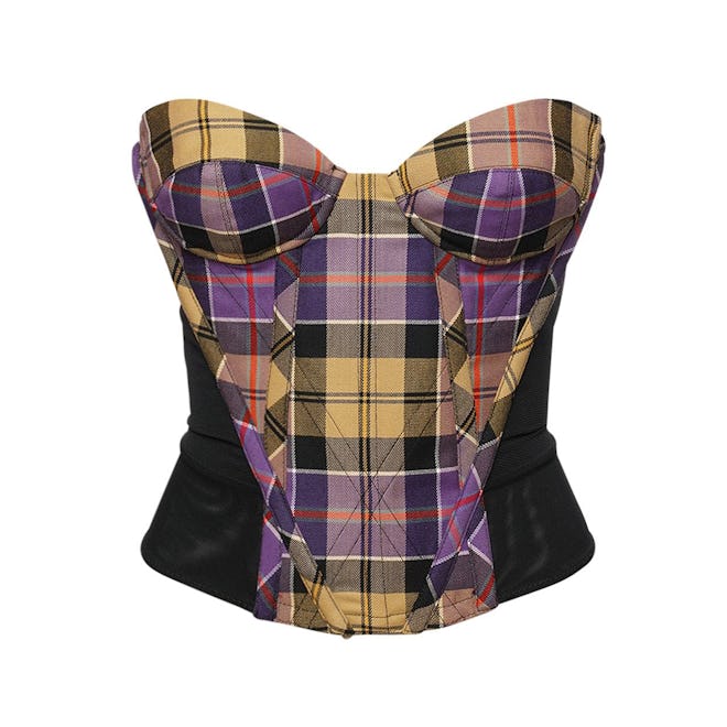 Vivienne Westwood Tartan Fargo Cotton & Wool Corset Top