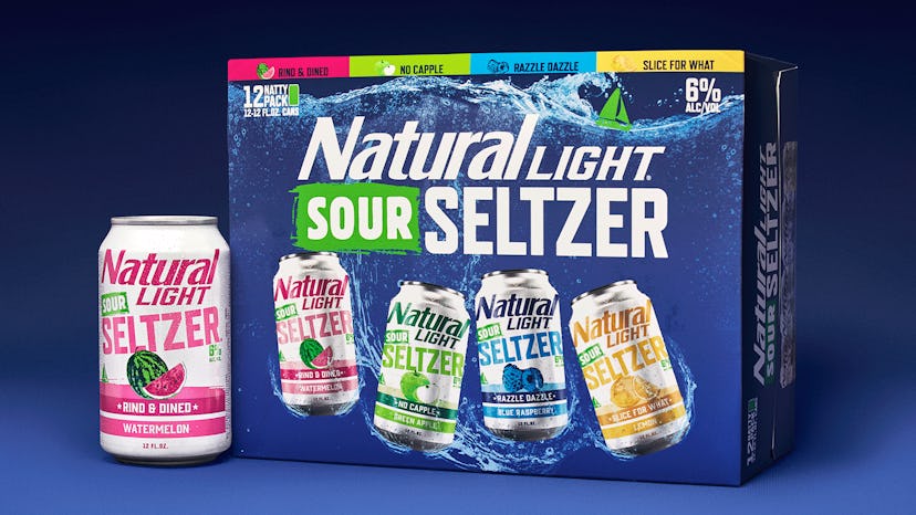 Natty Light's new sour seltzers are available in four flavors: watermelon, blue raspberry, green app...