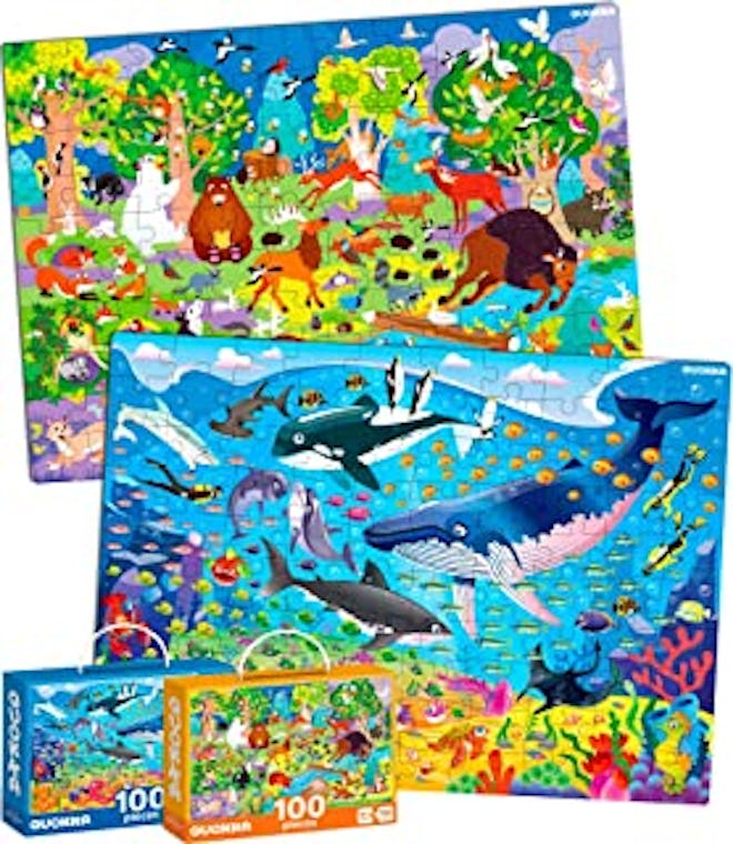 Floor Puzzle - Toys for Learning Ocean and Forest Animals