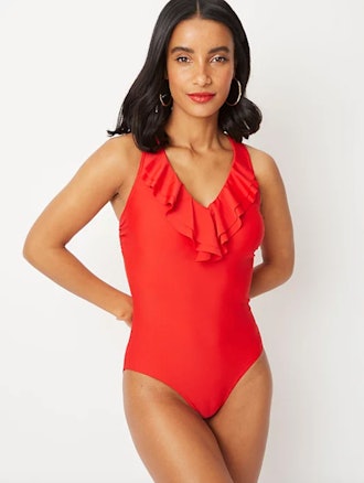 Red Frill Swimsuit