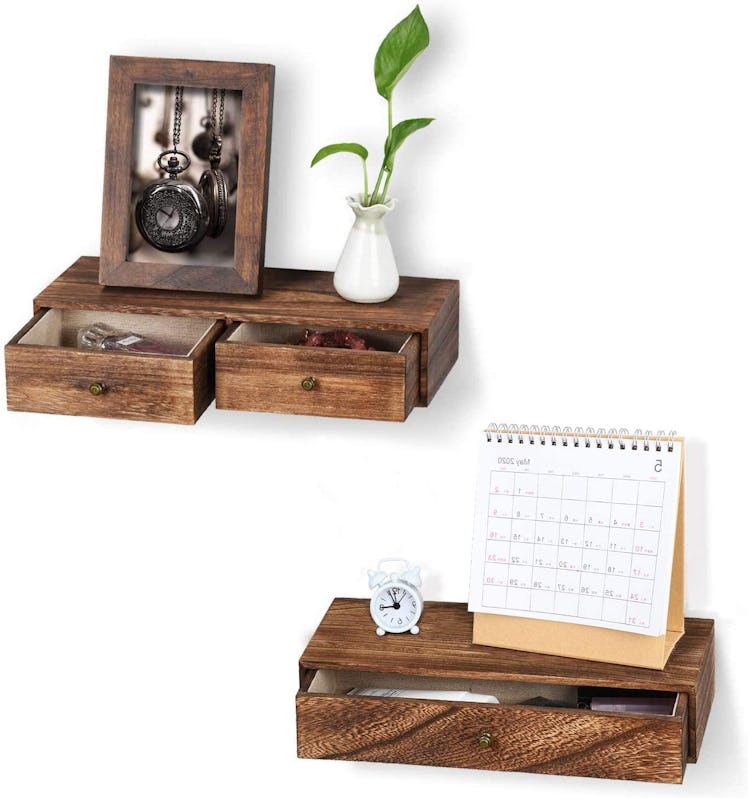 Emfogo Floating Shelves With Drawers (2-Pack)