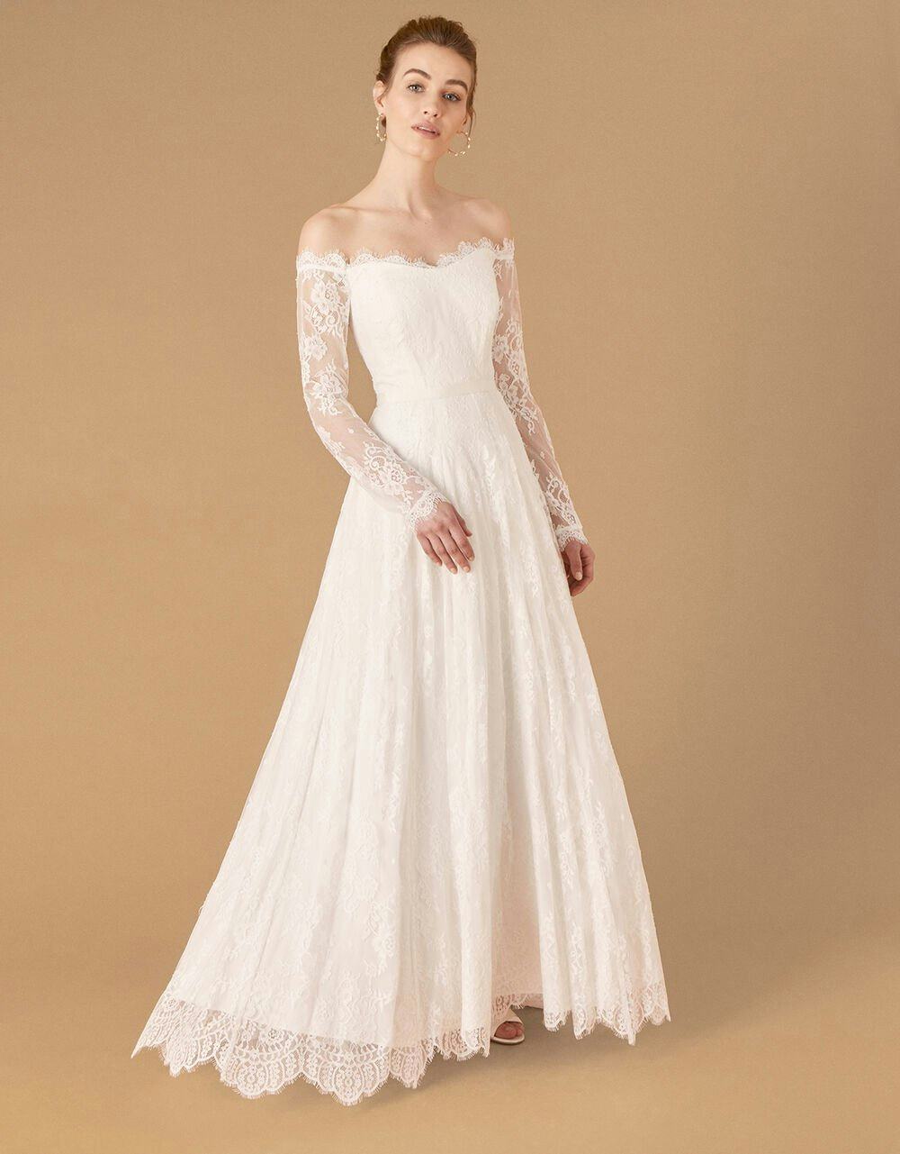 Monsoon grace shop bardot wedding dress