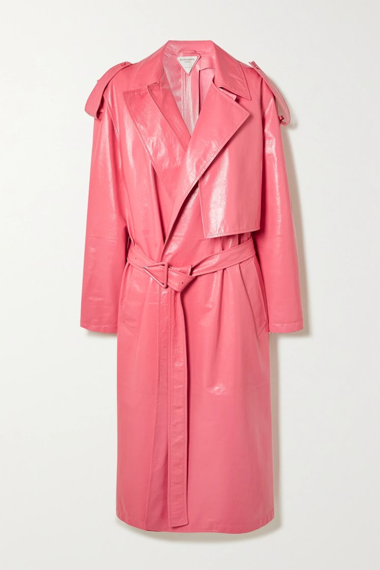 Convertible Crinkled Glossed Coat