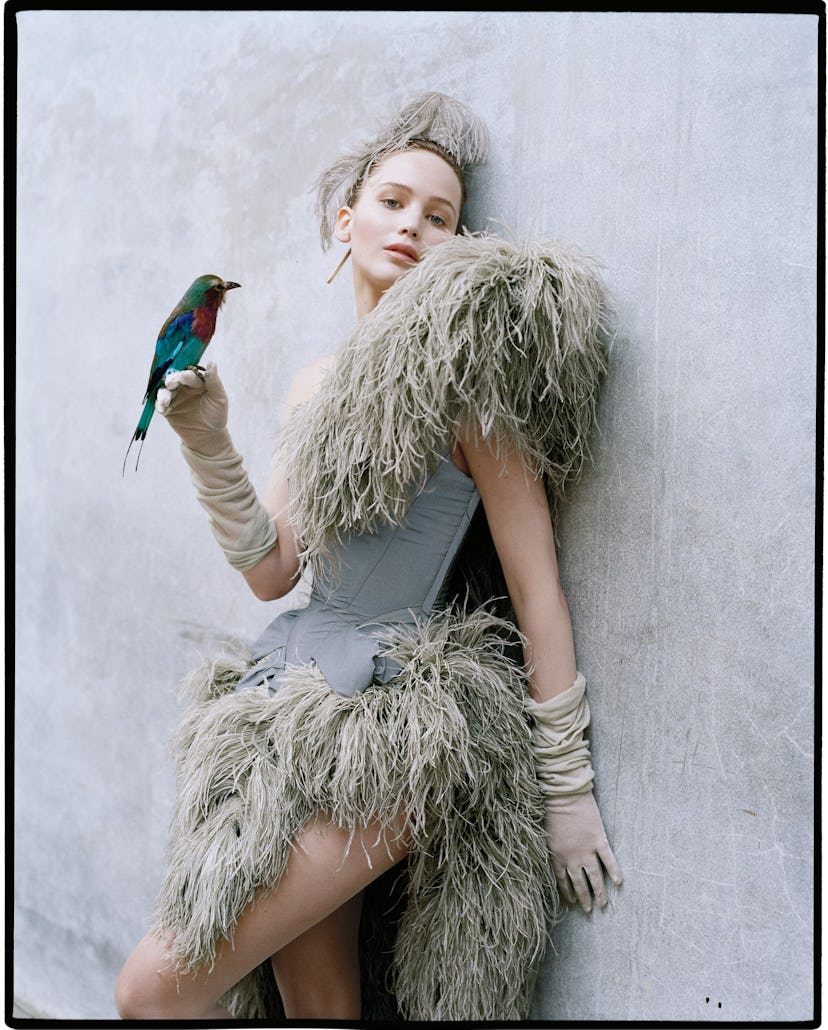 JLaw holding a bird