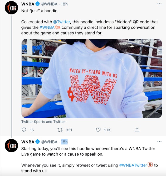 WNBA Twitter QR Code Hoodie