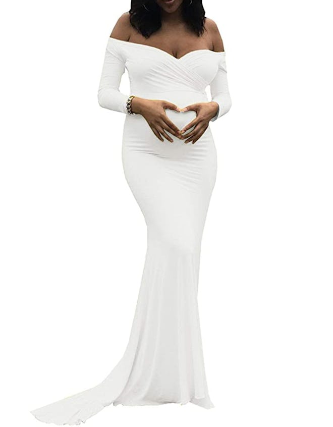 Saslax Maternity Elegant Fitted Maternity Gown