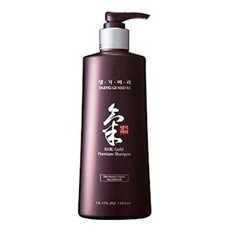 This Korean herbal shampoo promotes hair health and has a green tea scent.