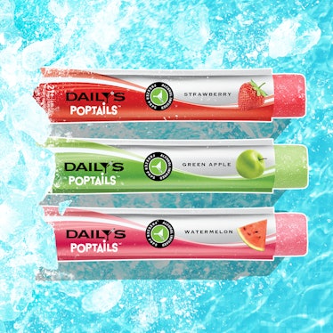 These Daily's Poptails Frozen Alcoholic Pops Feature flavors like green apple.