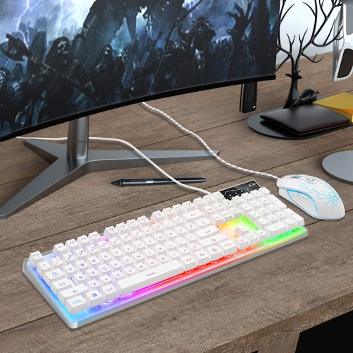 LED Rainbow Backlit Keyboard & Mouse Combo