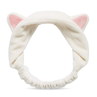 This adorable Korean hair band has cat ears and is a cute addition to your self-care routine.