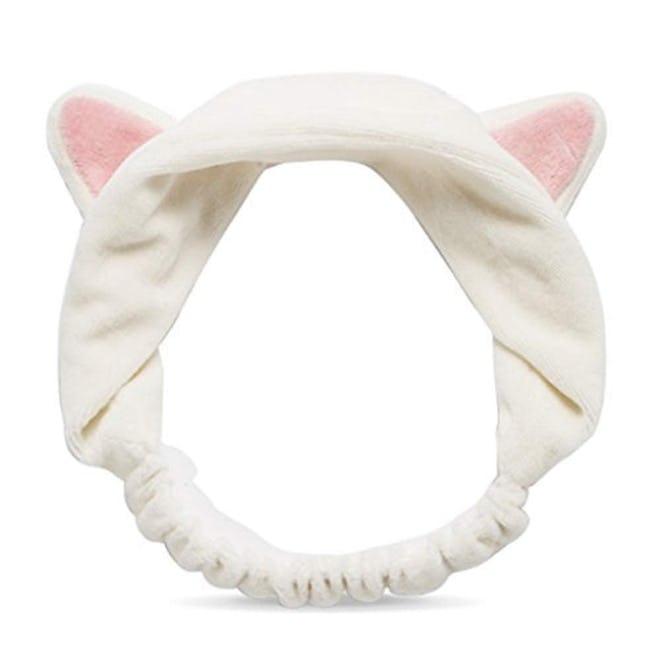 This adorable Korean hair band has cat ears and is a cute addition to your self-care routine.