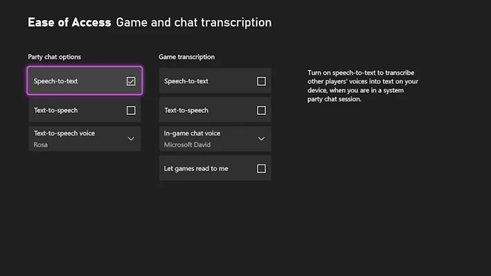 Xbox Party Chat rolls out speech transcription and synthesis update
