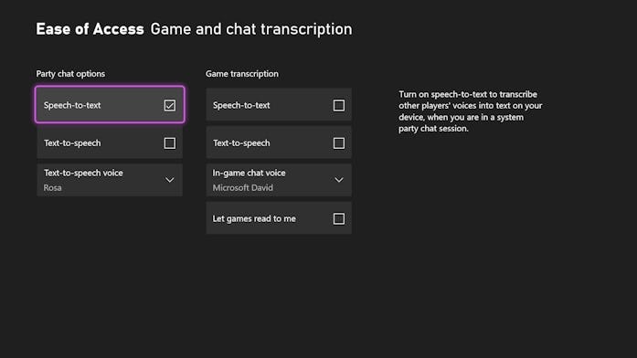 Xbox Ease of Access screenshot