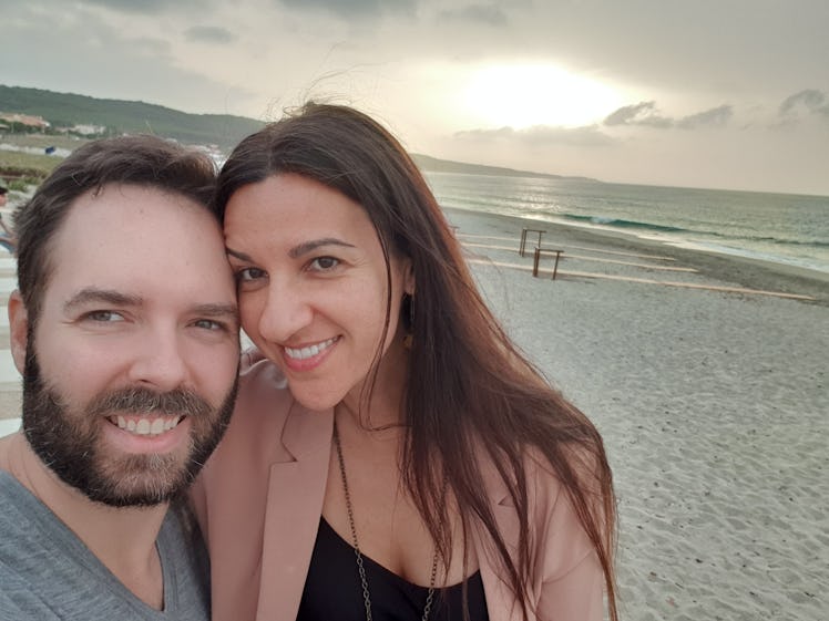 Couple selfie on beach