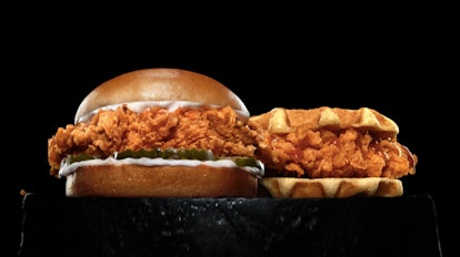 Hardee's and Carl's Jr.'s Hand-Breaded Chicken Sandwich lineup includes a waffle bun option.