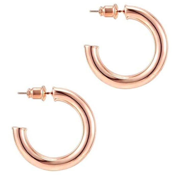 PAVOI Lightweight Chunky Open Hoops 