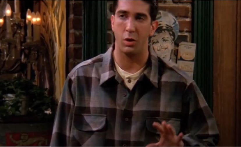 Actor David Schwimmer plays Ross Geller in the 90s-2000s sitcom, Friends.'