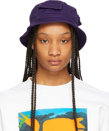 heron preston Purple Twill Bucket Hat