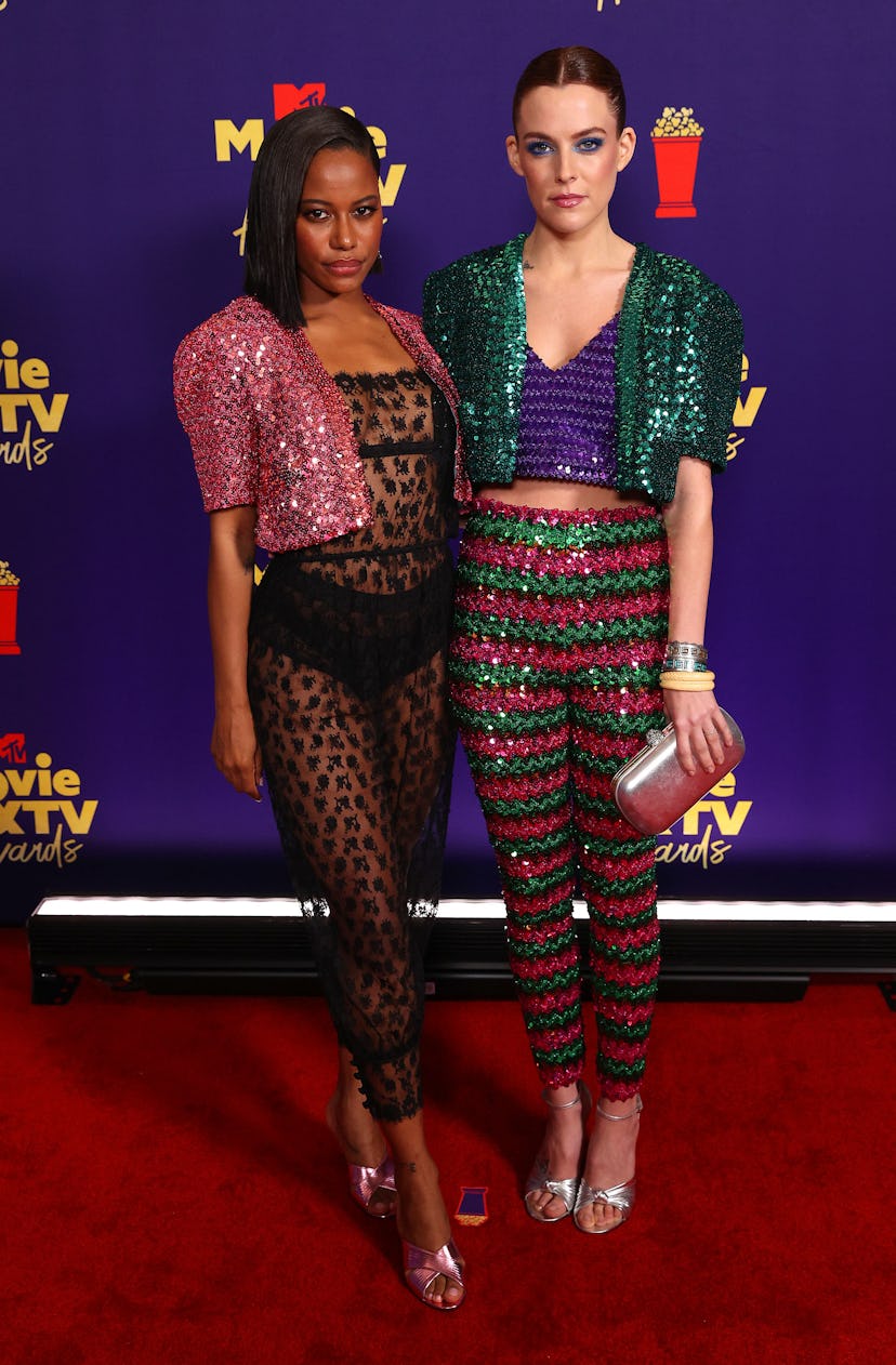 Taylour Paige and Riley Keough in Gucci