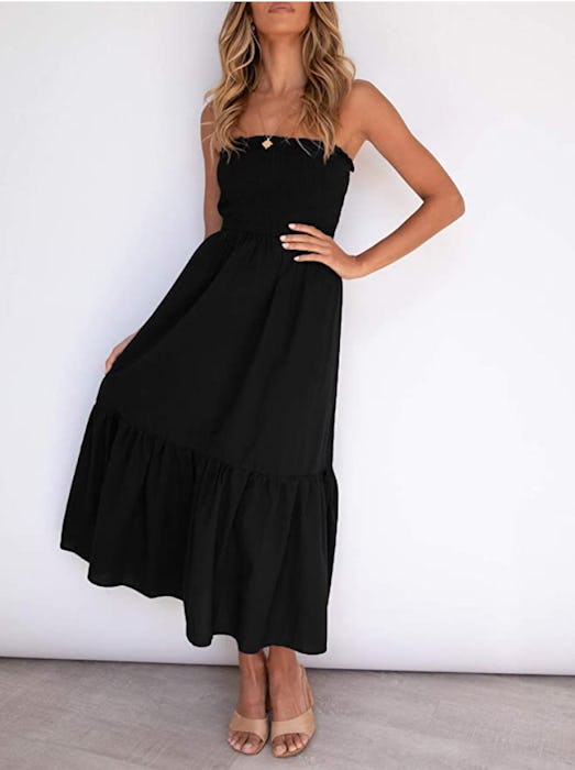 ZESICA Strapless Maxi Dress