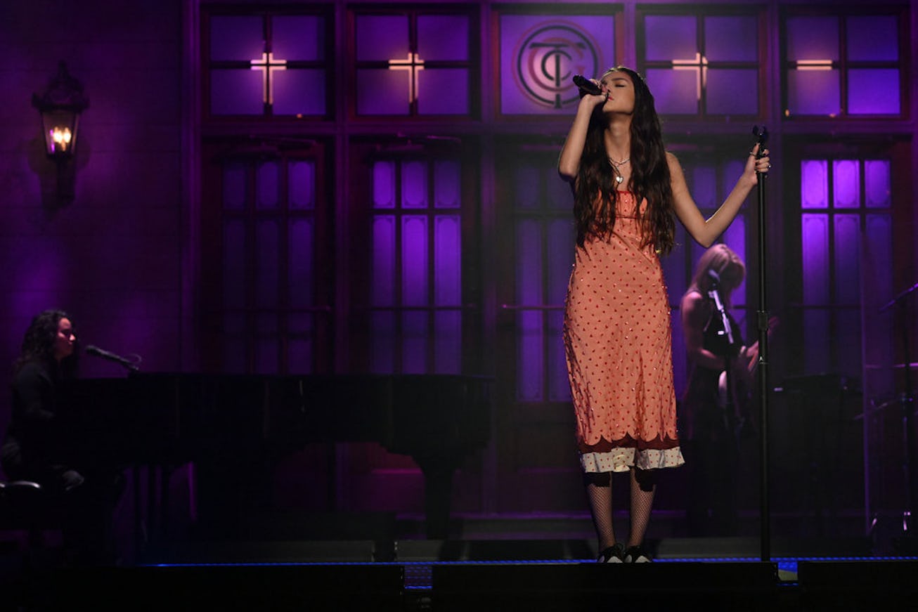 Musical guest Olivia Rodrigo performs on 'SNL' on Saturday, May 15, 2021