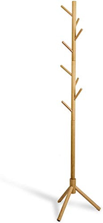Lendra Deluxe Wooden Coat Rack Tree