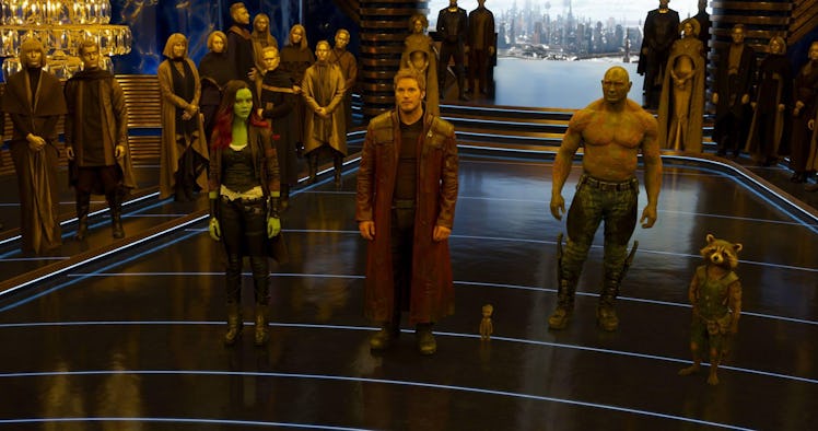 The Guardians of the Galaxy gathered together in Vol. 2