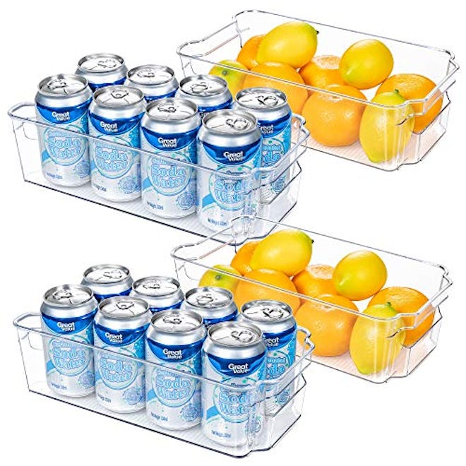 HOOJO Refrigerator Organizer Bins - 4pcs 