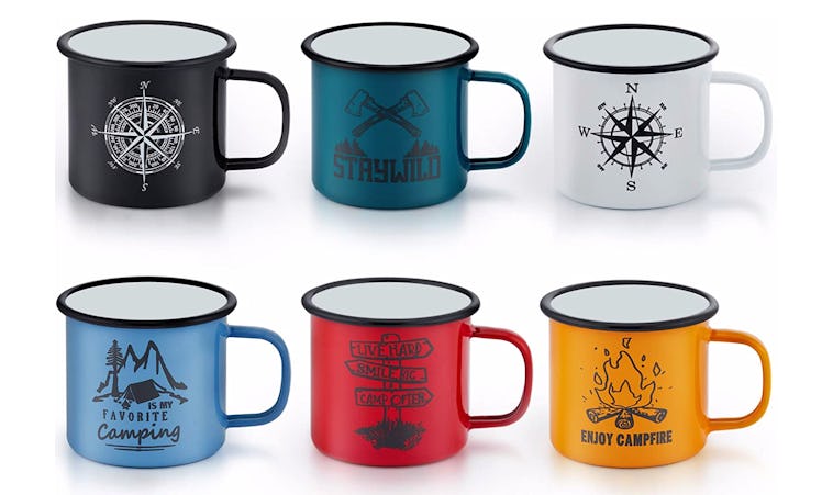 E-far Enamel Camping Mug, 16 oz. (Set Of 6)