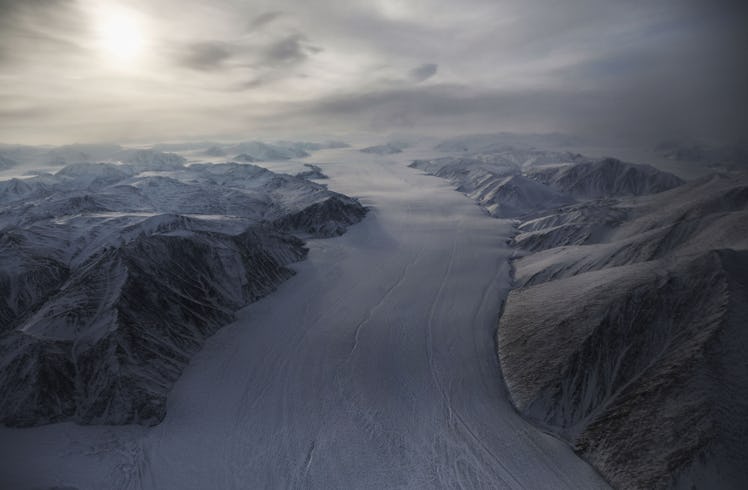 Arctic glacier aerial veiw