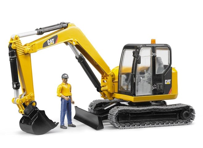 Caterpillar Mini Excavator with Working Arm and Worker