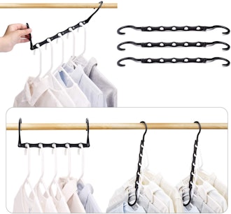 HOUSE DAY Black Space Saving Clothes Hangers (Pack of 10)