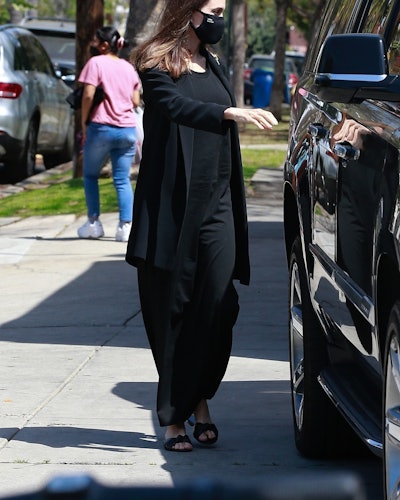 Angelina Jolie and her daughter Vivienne go shopping for flowers together in Los Feliz.