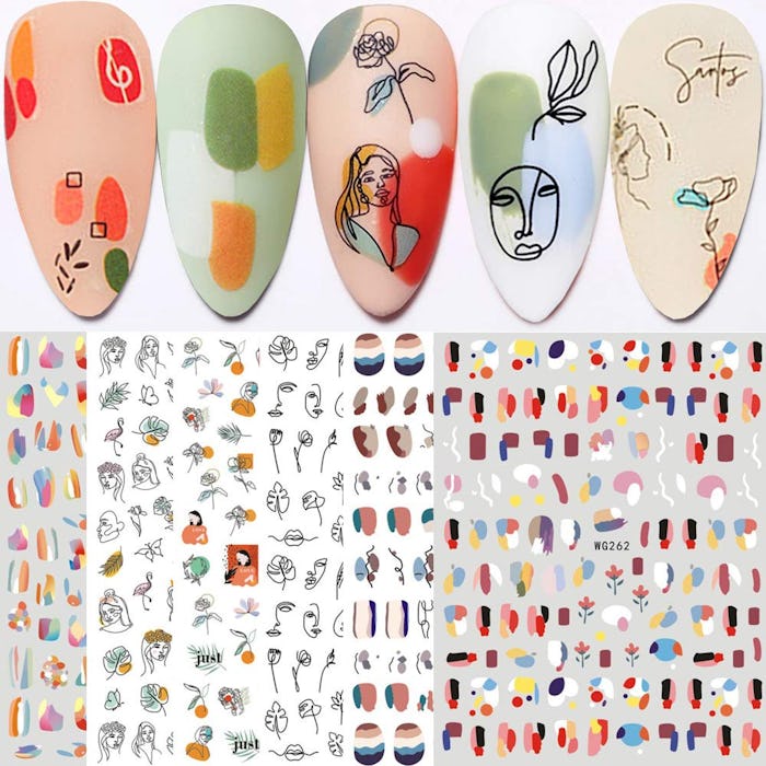 Qdsuh Graffiti Nail Stickers (6 Sheets)