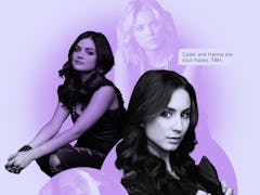 Collage of three main characters from Pretty Little Liars