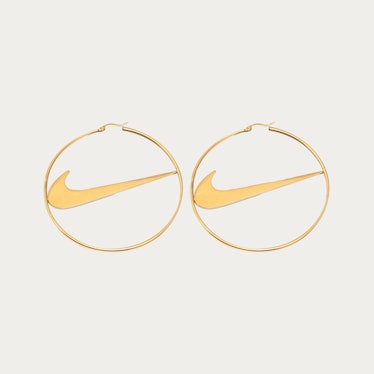 SimplySterlingStore Large Nike-Inspired Hoop Earrings